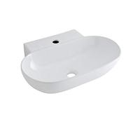 MILANO Oval Countertop Wall Mounted 1 Tap Hole Bathroom Basin 555 x 395mm | Ceramic Construction. Oval Design. Contemporary Style. Countertop or Wall Mounted Installation. Fitted With 1 Tap Hole.