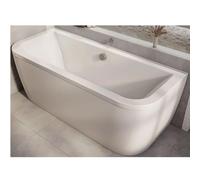 Milano Overton White 1700mm x 750mm Double Ended D Shaped Back to Wall Bath Side Panel