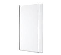 Milano Portland 1400 x 800mm Chrome Shower Bath L Shape Glass Screen