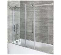 Milano Portland 1700mm Chrome Frameless Bath Shower Sliding Screen