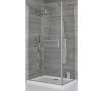 Milano Portland Chrome Corner Double Hinged Door Shower Enclosure White Tray - 1000mm x 900mm