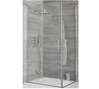 Milano Portland Chrome Corner Double Hinged Door Shower Enclosure White Tray - 900mm x 900mm