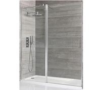 Milano Portland Chrome Hinged Door Shower Enclosure Drying Tray - 1400mm x 900mm