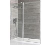 Milano Portland Chrome Hinged Door Shower Enclosure White Tray - 1400mm x 900mm