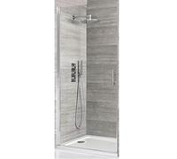 Milano Portland Chrome Hinged Door Shower Enclosure White Tray - 900mm x 900mm