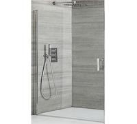 Milano Portland Chrome Single Hinged Frameless Shower Door - 700mm