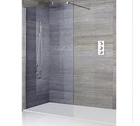 Milano Portland Chrome Smoked Glass Frameless Shower Enclosure White Tray - 1700mm x 900mm