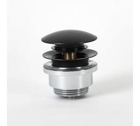 Milano Push Button Universal Slotted Unslotted Bathroom Basin Sink Waste - Black