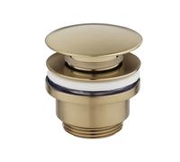 Milano Push Button Universal Slotted Unslotted Bathroom Basin Sink Waste - Brushed Brass