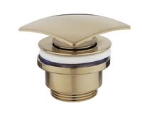 Milano Push Button Universal Slotted Unslotted Bathroom Basin Sink Waste - Brushed Brass
