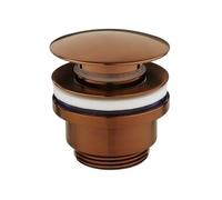 Milano Modern Push Button Universal Slotted Unslotted Bathroom Basin Sink Waste - Brushed Copper