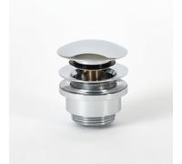 Milano Push Button Universal Slotted Unslotted Bathroom Basin Sink Waste - Chrome