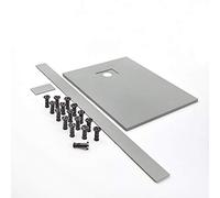 Milano Rasa Light Grey Textured Slate Effect Rectangular Shower Tray Riser Kit - 1700mm x 800mm