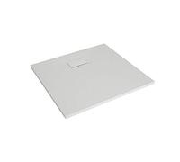 Milano Rasa White Low Profile Rectangular Textured Slate Effect Shower Tray - 900mm x 800mm