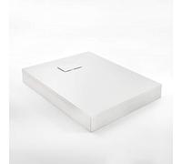 Milano Rasa White Textured Slate Effect Rectangular Shower Tray Corner Riser - 1500mm x 800mm