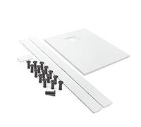 Milano Rasa White Textured Slate Effect Rectangular Shower Tray Riser Kit - 1800mm x 900mm