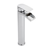 Milano Razor High Rise Waterfall Mono Bathroom Basin Mixer Tap Lever Handle - Chrome