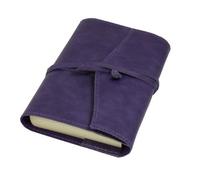 Milano Refillable Handmade Italian Aubergine/Purple Leather Address Book - 9 x 13 cm
