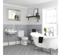 Milano Richmond Double Ended Slipper Bath Close Coupled Toilet and Bathroom Basin Sink Washstand