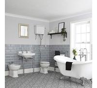 Milano Richmond Double Ended Slipper Bath High Level Cistern Toilet Bidet Bathroom Basin Washstand