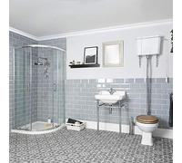 Milano Richmond Quadrant Shower Enclosure High Level Cistern Toilet Bathroom Basin Sink Washstand
