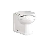 Milano Richmond Traditional White Ceramic Back to Wall Toilet WC Pan - White Effect Seat