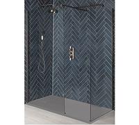 Milano Rosso Matte Bronze Corner Shower Enclosure Light Grey Tray - 1700mm x 900mm