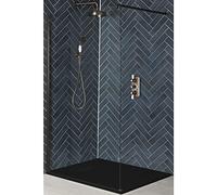 Milano Rosso Matte Bronze Wet Room Shower Enclosure Graphite Tray - 1200mm x 800mm