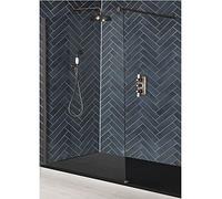 Milano Rosso Matte Bronze Wet Room Shower Enclosure Graphite Tray - 1800mm x 900mm