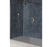 Milano Rosso Matte Bronze Wet Room Shower Enclosure Light Grey Tray - 1400mm x 900mm