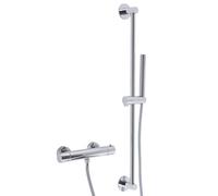 MILANO Round Thermostatic Bar Mixer Valve Riser Rail Hand Shower Chrome