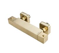 Milano Rune Square Thermostatic Bar Mixer Shower Valve - Brushed Brass