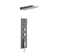 Milano Ryuku Thermostatic Shower Tower Panel Waterblade Head Body Jets Handset - Gunmetal Grey
