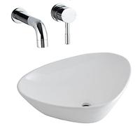 Milano Select Countertop Bathroom Basin Sink Wall Mounted Mixer Tap - 590mm x 390mm