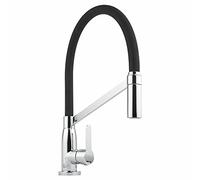 Milano Select Modern Mono Kitchen Sink Mixer Tap Pull Out Nozzle and Lever Handle - Chrome Black