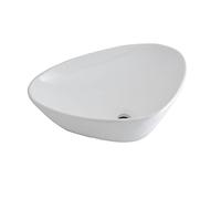 Milano Select Modern White Ceramic Countertop Bathroom Basin Sink - 590mm x 390mm