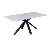 milano sintered stone dining table in white