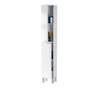 Milano Tall Narrow Bathroom Cupboard White Gloss