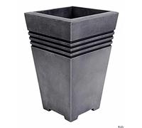 Ward Enterprises MILANO Tall Plastic Planter 30cm Pewter Colour