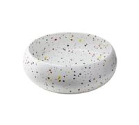 MILANO Terrazzo Speckled Effect Round Countertop Bathroom Basin Sink 360mm | Ceramic Construction. Round Design. Contemporary Style. Countertop Installation. Not Fitted With Tap Holes.