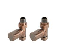 Milano Traditional 1/2" Thread Straight Brushed Bronze Heated Towel Rail Radiator Valves