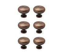 Milano Traditional Bronze Round Bathroom Furniture Drawer Cupboard Cabinet Pull Handles - Pack of 6