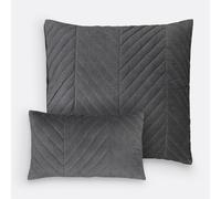 Milano Velvet Quilted Cushion Cover Charcoal