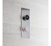 Milano Vis Digital 2 Outlet Thermostatic Mixer Concealed Shower Valve Rectangular Backplate - Chrome