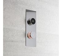 Milano Vis Digital 3 Outlet Thermostatic Mixer Concealed Shower Valve Rectangular Backplate - Chrome