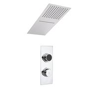 Milano Vis Digital Thermostatic Mixer Valve 200mm x 500mm Waterblade Shower Head - Chrome