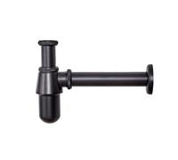 MILANO Wall Hung Bathroom Basin Sink Bottle Trap Black | Brass Construction. Suitable For Wall Hung Or Washstand Basins. Traditional Style. For Basins With An Exposed Trap.
