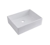 MILANO White Ceramic Rectangular Countertop Bathroom Basin Sink 490 x 390mm | Ceramic Construction. Rectangular Design. Contemporary Style. Countertop Installation. Not Fitted With Tap Holes.
