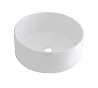 MILANO White Ceramic Round Countertop Bathroom Basin Sink 400mm | Ceramic Construction. Round Design. Contemporary Style. Countertop Installation. Not Fitted With Tap Holes.