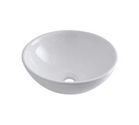 MILANO White Ceramic Round Countertop Bathroom Basin Sink 400mm | Ceramic Construction. Round Design. Contemporary Style. Countertop Installation. Not Fitted With Tap Holes.